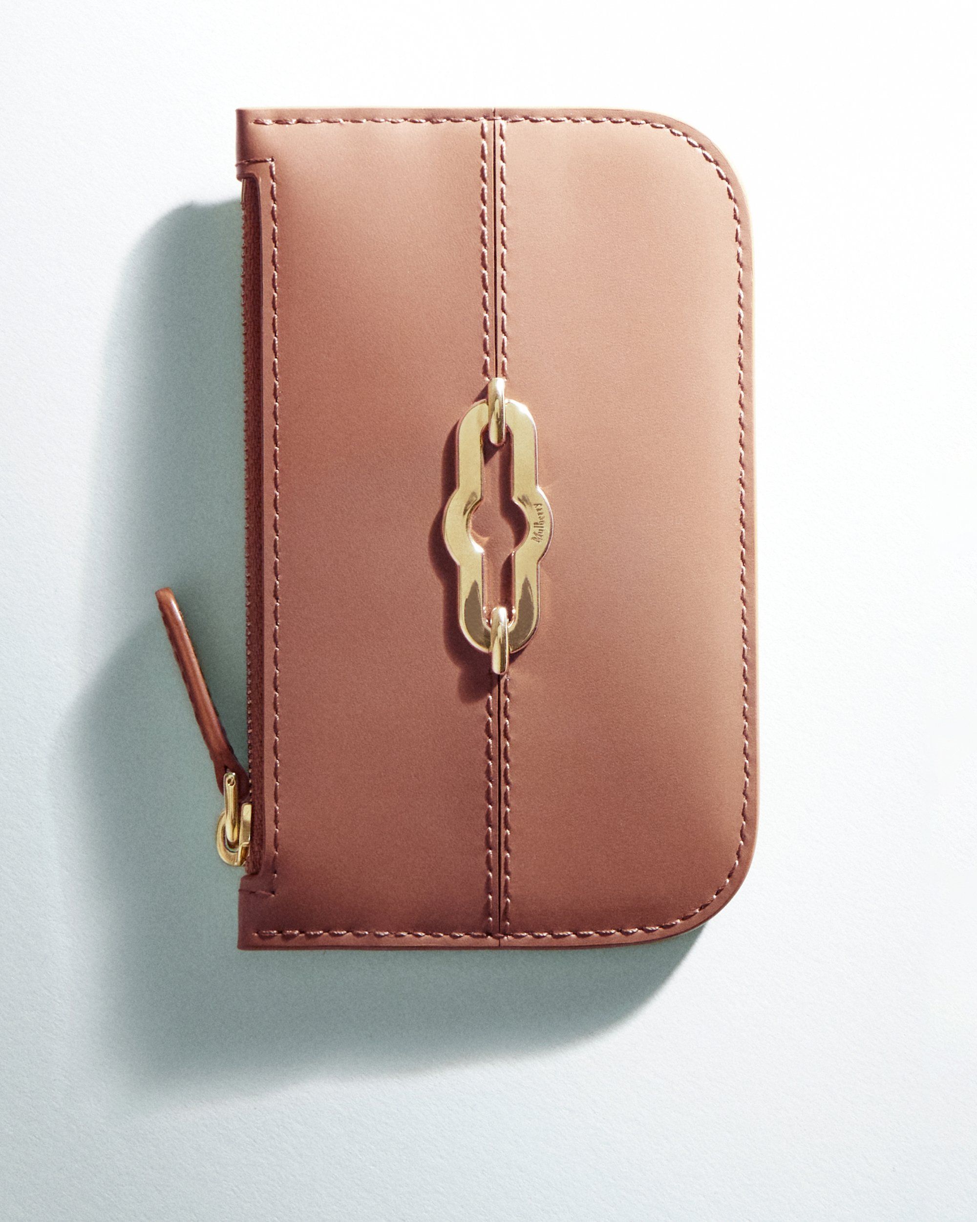 Mulberry Pimlico Zipped Wallet in beige leather